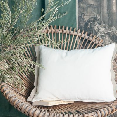 Fabric cushions - Medici cushion in cotton velvet and linen. - EN FIL D'INDIENNE...