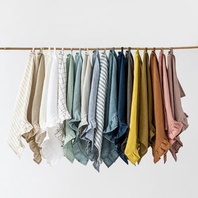 Dish towels - Ruffled linen tea towel in various colors - MAGICLINEN
