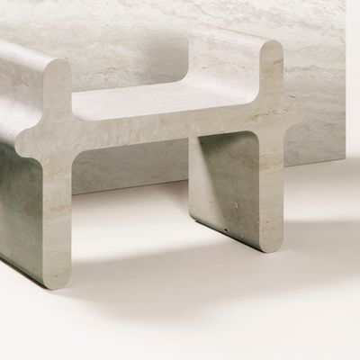 Settees - OSSICLE TRAVERTINE STOOLS & SETTEES - GIOBAGNARA