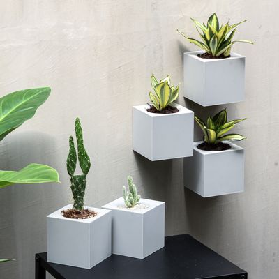 Office furniture and storage - Pixel Pot : Recycled Plastic Self-Watering Plant Pot for indoor and outdoor garden Office Equipments Container - QUALY DESIGN OFFICIAL