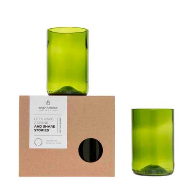 Cadeaux - Verres en bouteilles de vin recyclées - set 2 - ORIGINALHOME 100% ECO DESIGN