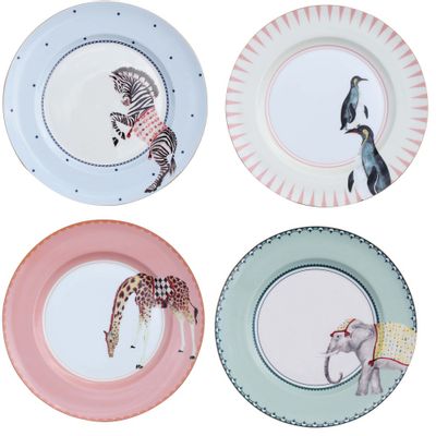 Decorative objects - Carnival Set of 4 Plates - 26,5cm - YVONNE ELLEN