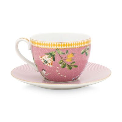 Mugs - Pair of tea cup La Majorelle Rose 280ml - PIP STUDIO