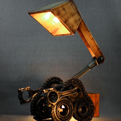 Objets design - Recycled Winch Lamp on Tank - MAISON ZOE