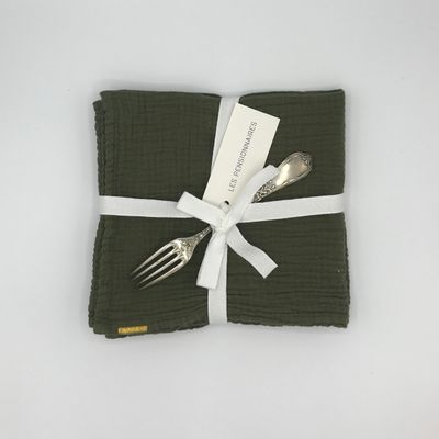 Linge de table textile - Serviettes de table en double gaze de coton (Lot de 2) - LES PENSIONNAIRES