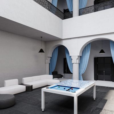 Tables Salle à Manger - Crystal Mirage tables billard design convertibles. - FUSIONTABLES