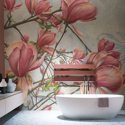 Wallpaper - Luxury designer tapestry Magnolia in bloom - LA MAISON MURAEM