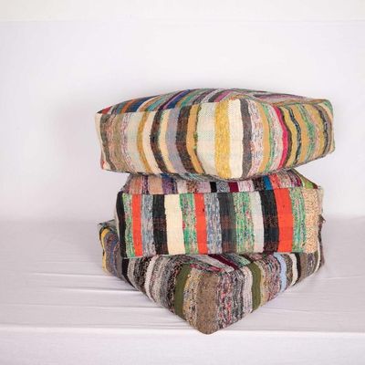 Comforters and pillows - DECORATIVE ANATOLIAN KILIM CUSHION POOF SEAT FLOOR CUSHION  - LALAY