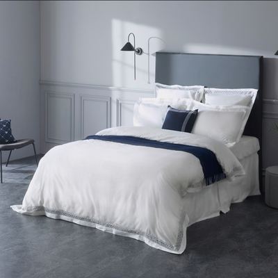 Linge de lit - Ensemble de housse de couette de luxe Astoa Collection, Blooming White - CROWN GOOSE
