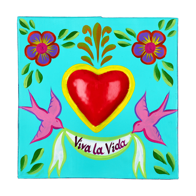 Caskets and boxes - Decorative box in handpainted metal “VIVA LA VIDA” - PINK PAMPAS