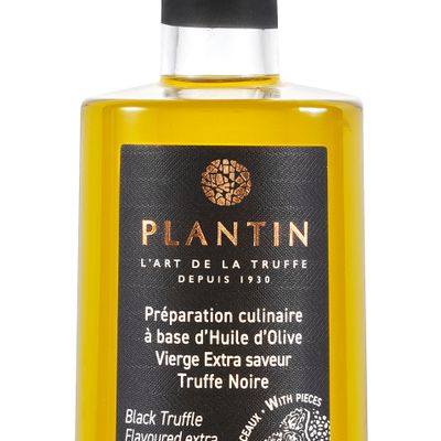Huiles et vinaigres - Huile d'olive avec morceaux de truffes noires - PLANTIN