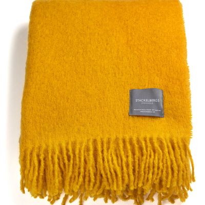 Throw blankets - 4002 Stackelbergs Mohair Blanket Mustard - STACKELBERGS