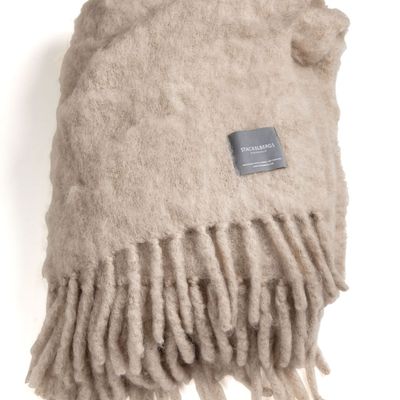 Throw blankets - 4107 Luxury Kid Mohair Blanket Light Taupe - STACKELBERGS