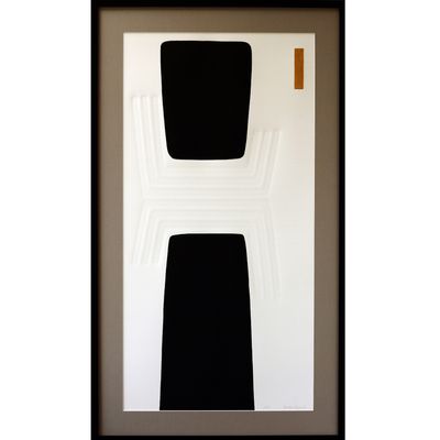 Cadres - Gravures et gaufrage 65 cm x 115 cm noir, - FOUCHER-POIGNANT