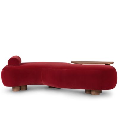 Chaises longues - Chaise longue Greenapple, chaise longue Minho, velours rouge, fabriquée à la main au Portugal - GREENAPPLE DESIGN INTERIORS