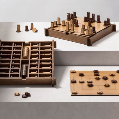 Design objects - STRUCTURA TRIPLE GAME BOX CHESS | DRAUGHTS | MUEHLE - GIOBAGNARA