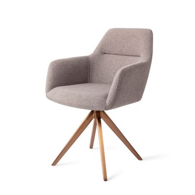 Chairs for hospitalities & contracts - Kinko Dining Chair - Earl Grey, Turn Rose Gold - JESPER HOME