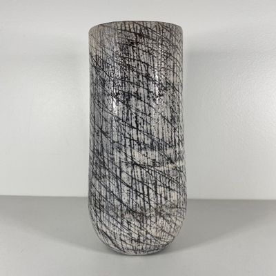 Ceramic - Graphic ceramic Raku Vase - Scratches - BARBARA BILLOUD