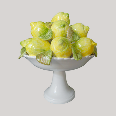 Decorative objects - Compotier Citrons sur pied haut basket sculpture - BOURG-JOLY MALICORNE