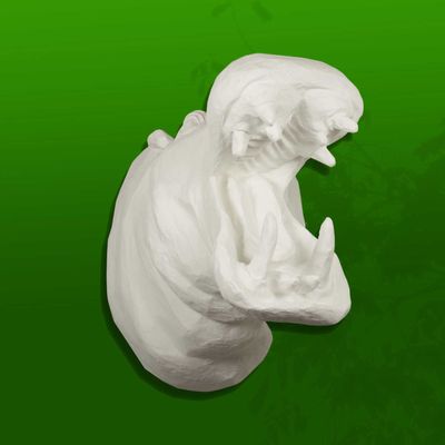 Aménagements pour bureau - White hippopotamus trophy in papier-mâché - Sculpture - " EMMANUEL" - MARIE TALALAEFF
