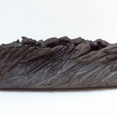 Céramique - Feuille céramique Raku noir "Black magic" - BARBARA BILLOUD