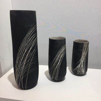 Ceramic - Raku Ceramic Vase "Grass" - BARBARA BILLOUD