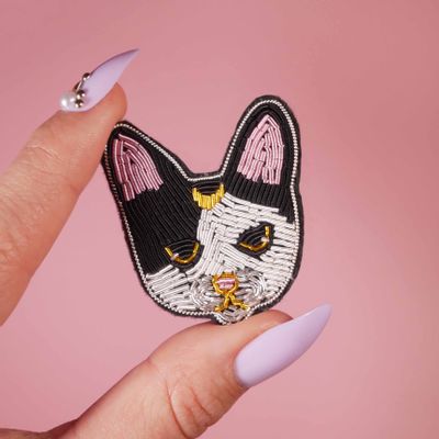 Design objects - Moon Cat Brooch - MALICIEUSE