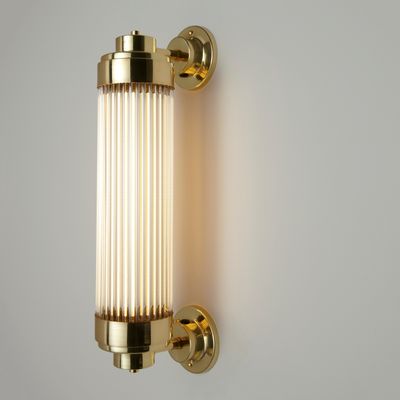 Wall lamps - Pillar Offset Wall Light, Polished Brass - ORIGINAL BTC