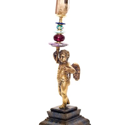 Pièces uniques - Putto, bronze, rock cristal obelisk - DUPONT BERLIN