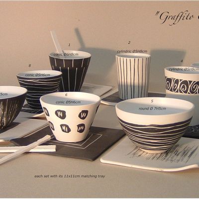 Plats et saladiers - NOIR&BLANC - POTOMAK STUDIO