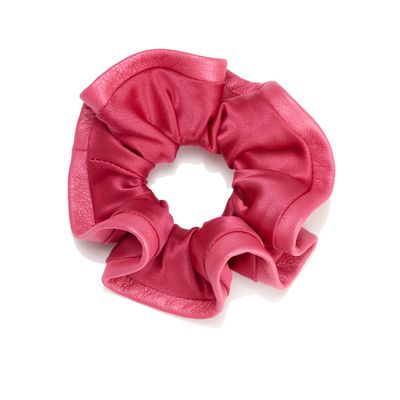 Hair accessories - Silk and leather scrunchie JAZZY - VALÉRIE VALENTINE