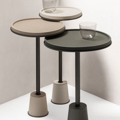 Autres tables  - SORRENTO TABLE D'APPOINT EN CUIR - GIOBAGNARA