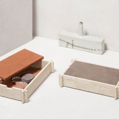 Design objects - STRUCTURA MARBLE / LEATHER & MARBLE VALET TRAYS AND BOXES - GIOBAGNARA