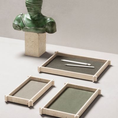 Design objects - STRUCTURA MARBLE / LEATHER & MARBLE VALET TRAYS AND BOXES - GIOBAGNARA