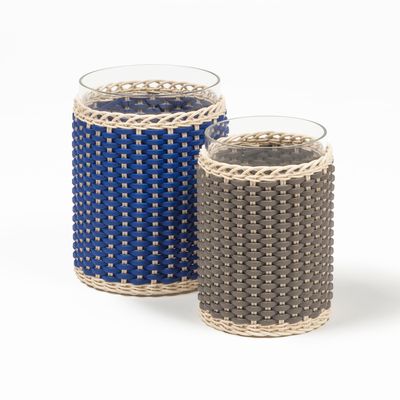 Candlesticks and candle holders - WIDEVILLE LEATHER & RATTAN CANDLE HOLDERS - PIGMENT FRANCE BY GIOBAGNARA