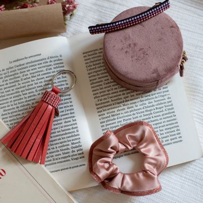 Accessoires cheveux - Porté-clé en cuir et cristaux Swarovski® SWING - VALÉRIE VALENTINE