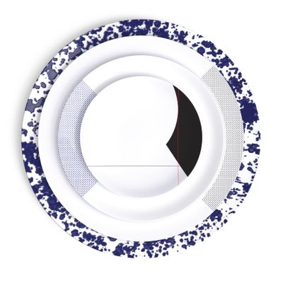 Formal plates - Collection Perspectives, a mix and math of our dinnerware sets - NON SANS RAISON PORCELAINE DE LIMOGES