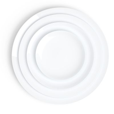 Everyday plates - Concorde white dinnerware set - NON SANS RAISON PORCELAINE DE LIMOGES
