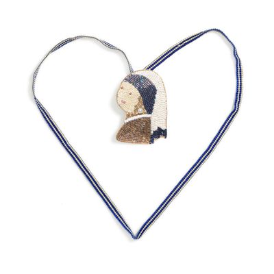 Gifts - Girl with the pearl earring hand embroidered brooche - HELLEN VAN BERKEL HEARTMADE PRINTS