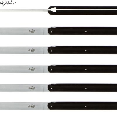Gifts - Andrée Putman ebony or ash tree table knives, set of 6 - FORGE DE LAGUIOLE