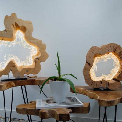 Lampes à poser - Lampe  lumineuse Anneau brut vagues 40 cm - ARANGO