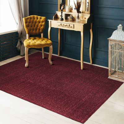 Tapis - TAPIS NUDE - Tapis en laine et coton rouge foncé 120x170 - ALECTO