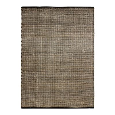 Tapis - TAPIS JUTE COTON - Tapis tissé en jute et coton noir et naturel 120x170 - ALECTO
