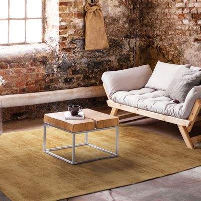 Classic carpets - SANTAL RUG - Ocher velvet effect rug 160x230 - ALECTO