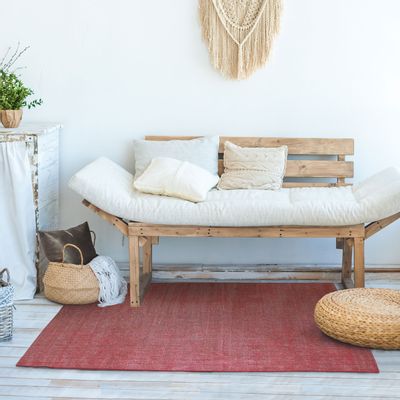 Tapis - TAPIS DUNES - Tapis effet délavé rouge 120x170 - ALECTO