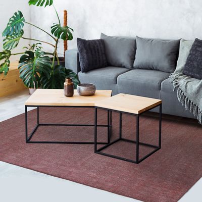 Rugs - DUNES RUG - Burgundy carpet with washed effect 160x230 - ALECTO