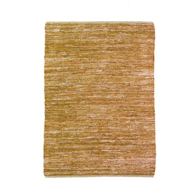 Autres tapis - TAPIS SKIN - Tapis en cuir tressé jaune 160x230 - ALECTO