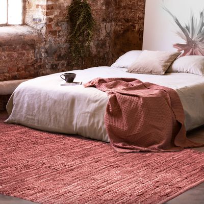 Autres tapis - TAPIS SKIN - Tapis en cuir tressé rose poudré 190x290 - ALECTO