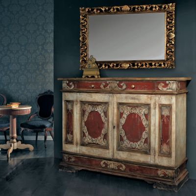 Buffets - AP258/D3 - Buffets décorés à la main avec deux portes et deux tiroirs - INTERIORS ITALIA