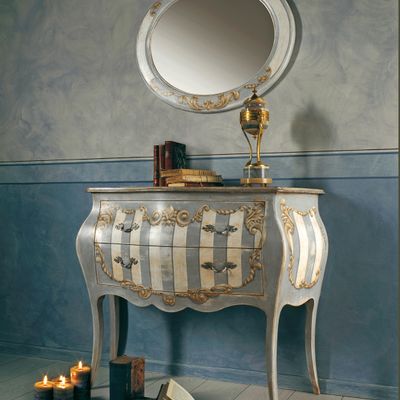 Commodes - AP660/D7 - Commode Louis XV décorée à la main - INTERIORS ITALIA
